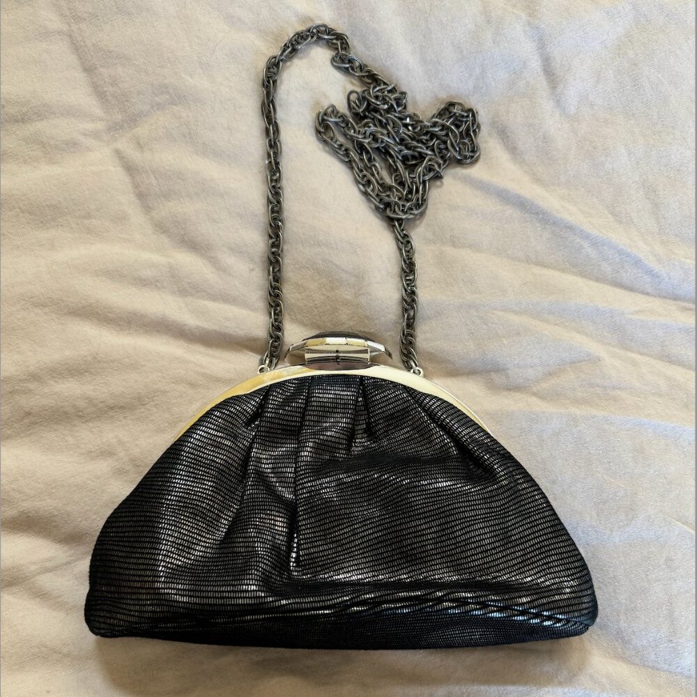 Overture Judith Leiber Black/Silvertone Cocktail Bag